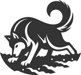Husky dog vector illustration silhouette drawing