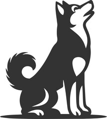 Husky dog vector illustration silhouette drawing