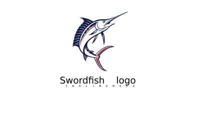 Obraz premium High-Impact Marlin Swordfish Logo Vector Featuring Sleek Design. Great for Use in Ocean Lifestyle Branding, Marine Gear Identity, and Nautical Fishing Business Template Art.