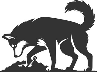 Husky dog vector illustration silhouette drawing
