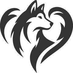 Husky dog vector illustration silhouette drawing