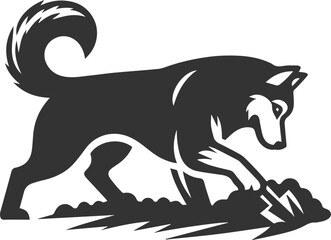 Husky dog vector illustration silhouette drawing