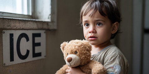 a little boy holding a teddy bear