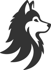 Husky dog vector illustration silhouette drawing