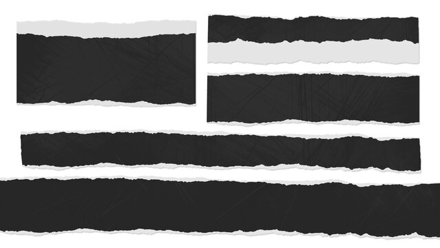 破れた紙の白黒のベースパック　背景透過