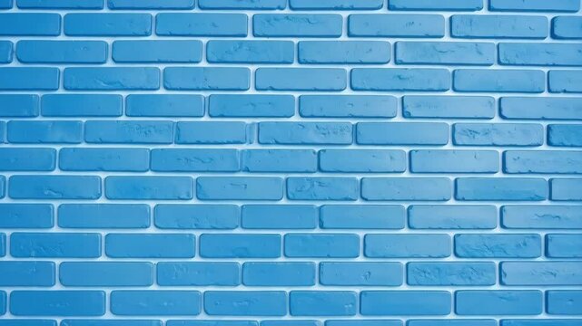 Stylish blue brick wall background with even texture and smooth finish for design elements and visual presentations.
