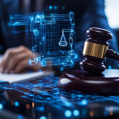 Businessman touch the legal technology interface, cybersecurity tools, digital contracts, data encryption, legal compliance, cloud storage solutions, automated legal services, AI-driven legal research