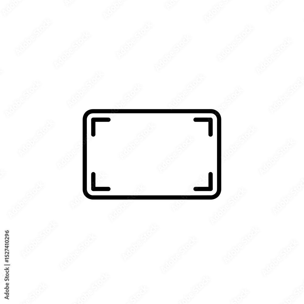 Aufkleber minimalist target frame icon vector for web and mobile design. isolated rectangular shape with corne