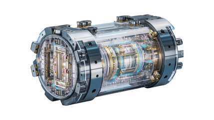 Advanced modular nuclear reactor cutaway showing internal engineering components