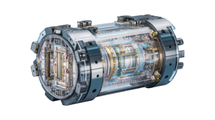 Advanced modular nuclear reactor cutaway showing internal engineering components