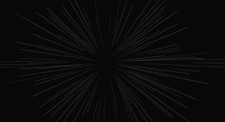 Abstract dark background with light rays emanating from a central point