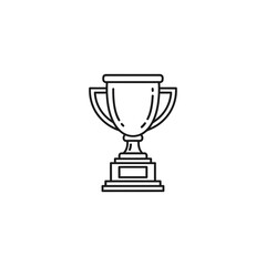 Minimalist Line Art Trophy Icon for Achievement and Success Recognition, Symbolizing Victory in Competition and Awards