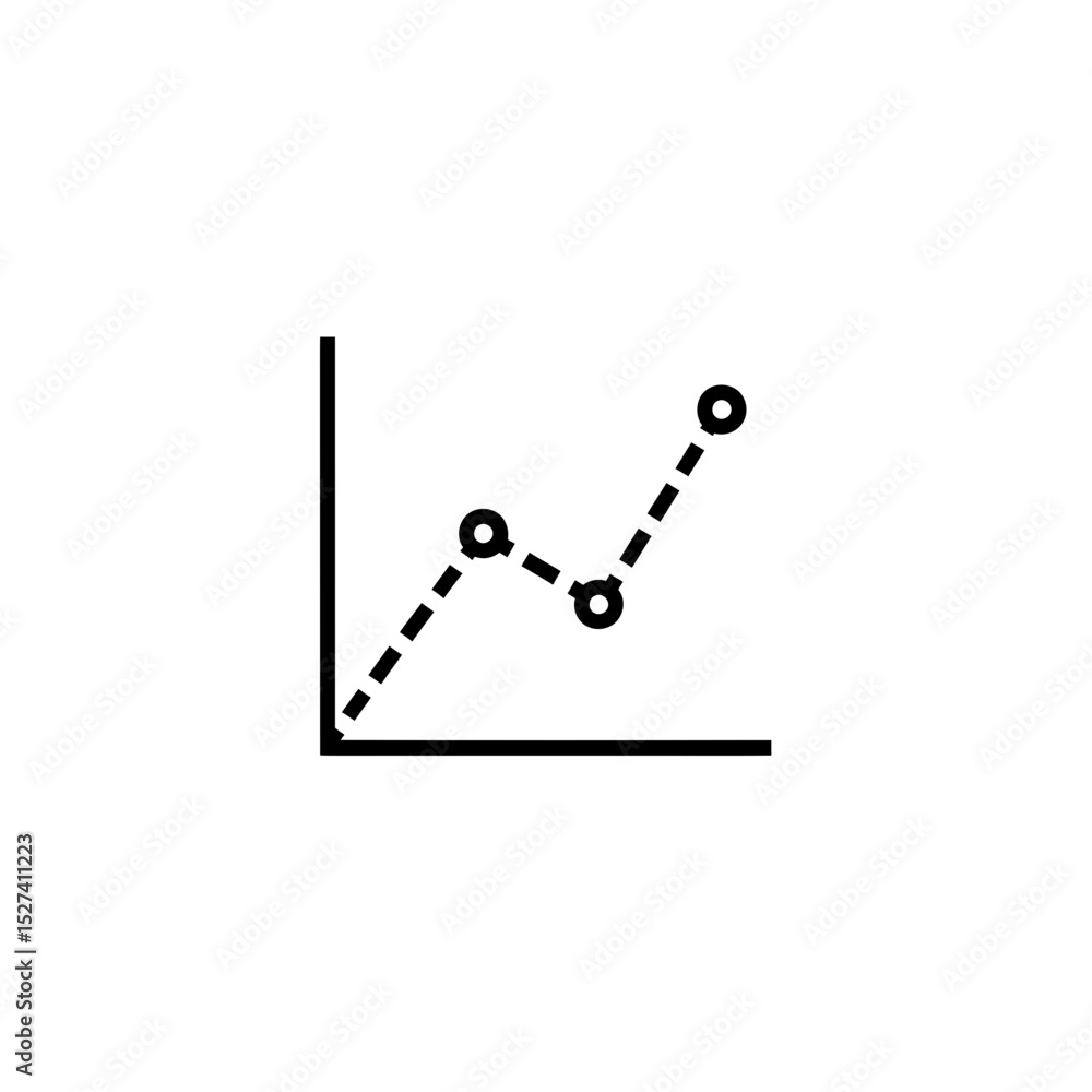 Aufkleber abstract line graph vector icon for business and financial data visualization, representing growth, 