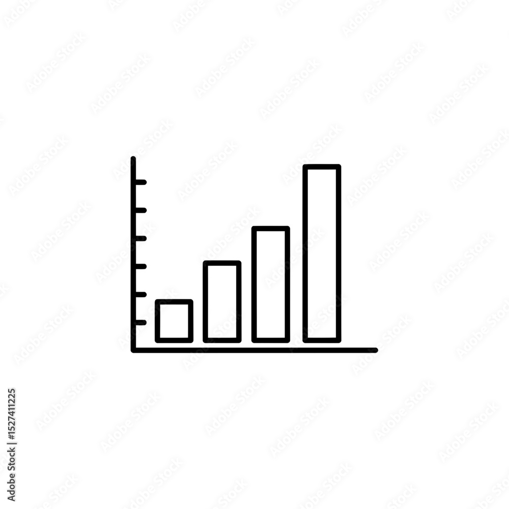 Poster minimalist bar graph illustration: a simple representation of growth and progress for business and d