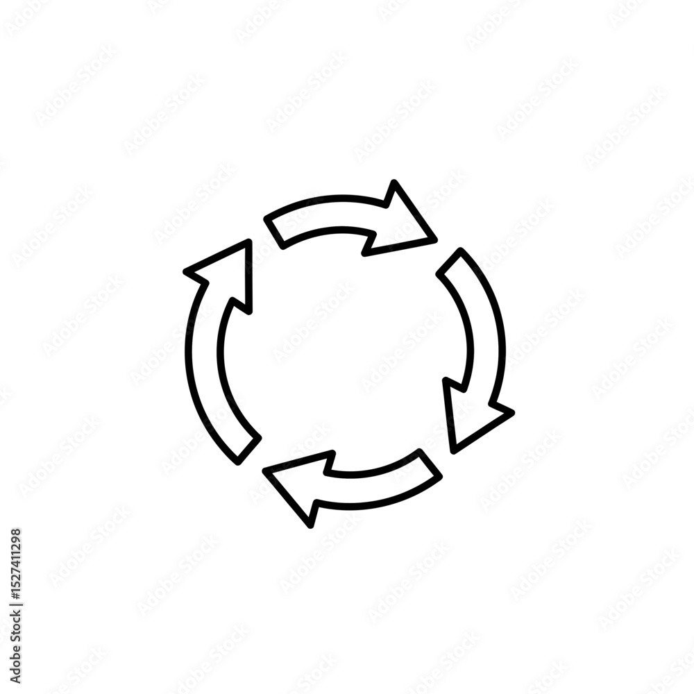 Poster rotating arrows symbol: a clean and simple cycle illustration for process, workflow and renewable en