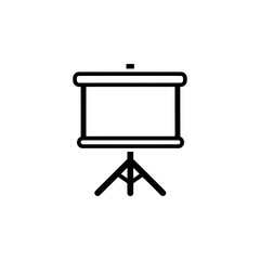 Minimalist Presentation Board Icon on White Background - Business and Education Communication Tool Vector Illustration