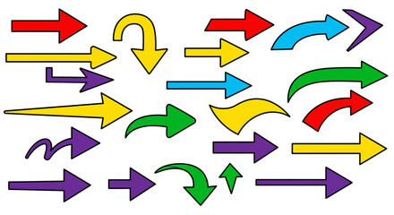 Colorful Arrows Illustration, Representing Direction, Choice, or Navigation Options
