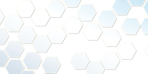Geometric Technology Hexagons on Water Blue Color Background, Geometric Pattern with Gradient, Honeycomb Vector Illustration Background.