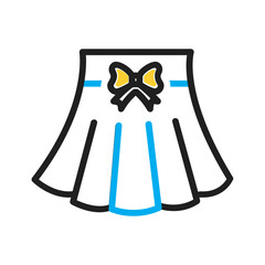 Vector multi color icon for Mini skirt