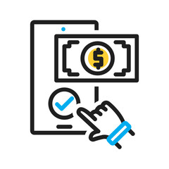 Vector multi color icon for Online payment