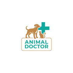 Pet Care Doctor clinic logo set of et animals vector clean bright logo