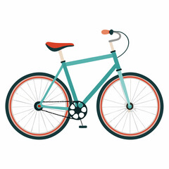 Fototapeta premium Cute Teal Bicycle Illustration