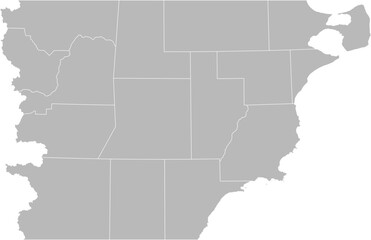 Chubut, Argentina – administrative vector map with department boundaries (Web Mercator projection, PPT-compatible & fully editable)