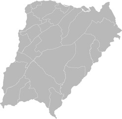 Corrientes, Argentina – administrative vector map with department boundaries (Web Mercator projection, PPT-compatible & fully editable)