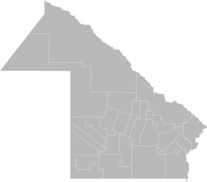 Chaco, Argentina &ndash; administrative vector map with department boundaries (Web Mercator projection, PPT-compatible & fully editable)