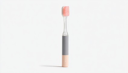 Pale pink toothbrush, gray handle