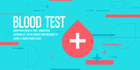 Procedures for receiving analyzes and tests. A template for information. A beautiful medical poster for taking tests at the hospital. Donating blood for tests. Abstract background, design elements.