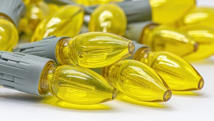 Close-up of yellow string lights