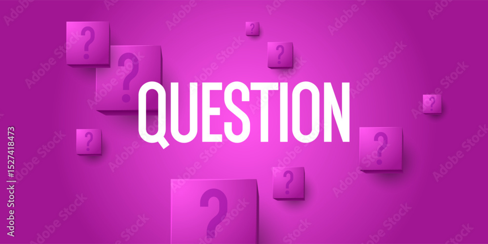 Poster the questioner. a poster with a picture of the question. an illustration for a puzzle or quiz. prese