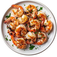 Delicious grilled shrimp recipe on a white plate perfect for summer barbecues and seafood lovers delight