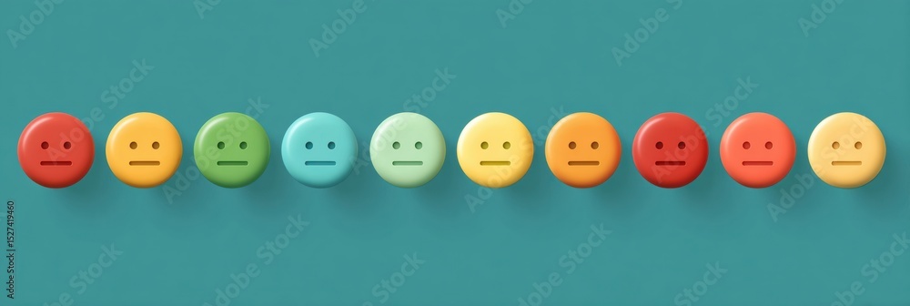 Poster Daily Self-Rating Infographic Template Showing a Gradient of Emotion Indicators From Happy to Sad for Mental Wellness Assessment