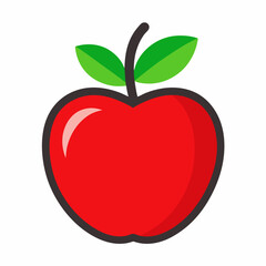 Simple Apple Icon on White Background Design for Various Creative Projects and Digital Platforms Available in Scalable Format for Easy Customization