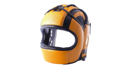 Boxing headgear and mouthguard, Transparent background, PNG file