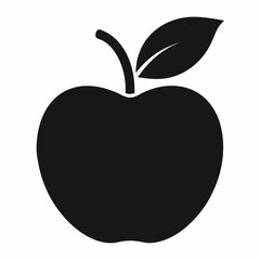 Simple Apple Silhouette Icon on White Background for Modern Design Projects and Applications Available in Scalable Vector Format for Versatile Use