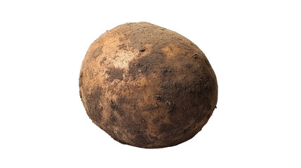 Fototapeta premium Brown russet potato with rough skin and natural soil marks, Transparent background, PNG file