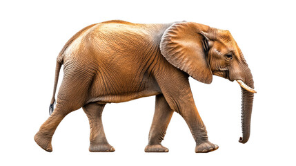 Fototapeta premium African elephant walking Transparent background, PNG file