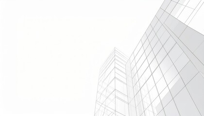Fototapeta premium 3d rendering of modern architecture, Skyscraper corporate office building with glass