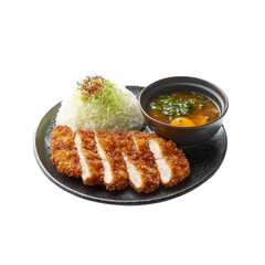 Delicious Japanese Katsu Curry Rice Bowl with Miso Soup