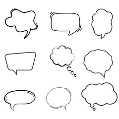 Fototapeta premium Black Line Speech Bubble Drawing Illustration – Vector Art for Conversations & Dialogues