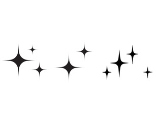 Shining Star Icon Set – Sparkle, Twinkle, Flash, and Magic Light Effects Vector Collection