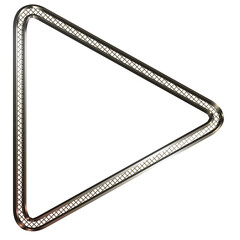 Metal chrome play button with mesh