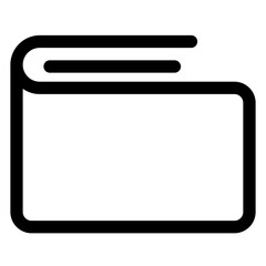 Black and white image of a wallet. Icon