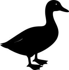 duck symbol in black vector style, isolated for clarity