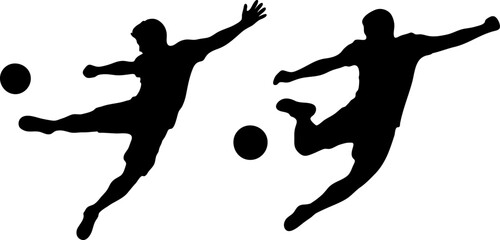 Soccer Player Bicycle Kick Silhouettes
