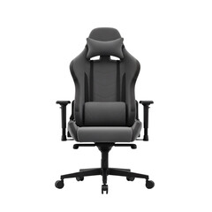 Black ergonomic gaming chair, isolated on transparent background © PNG Lab