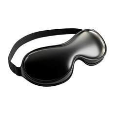 Black satin sleep mask with adjustable band Comfortable eye protection for on transparent background